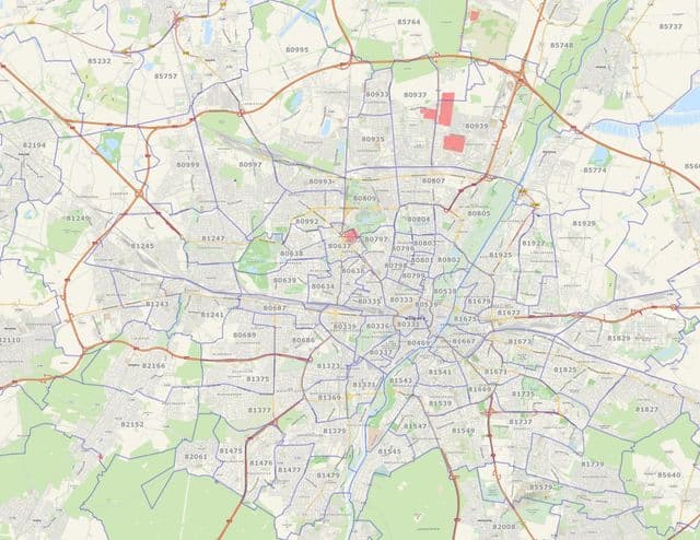 Munich zip codes map