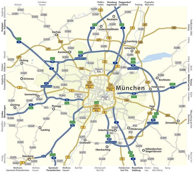 Munich roads map